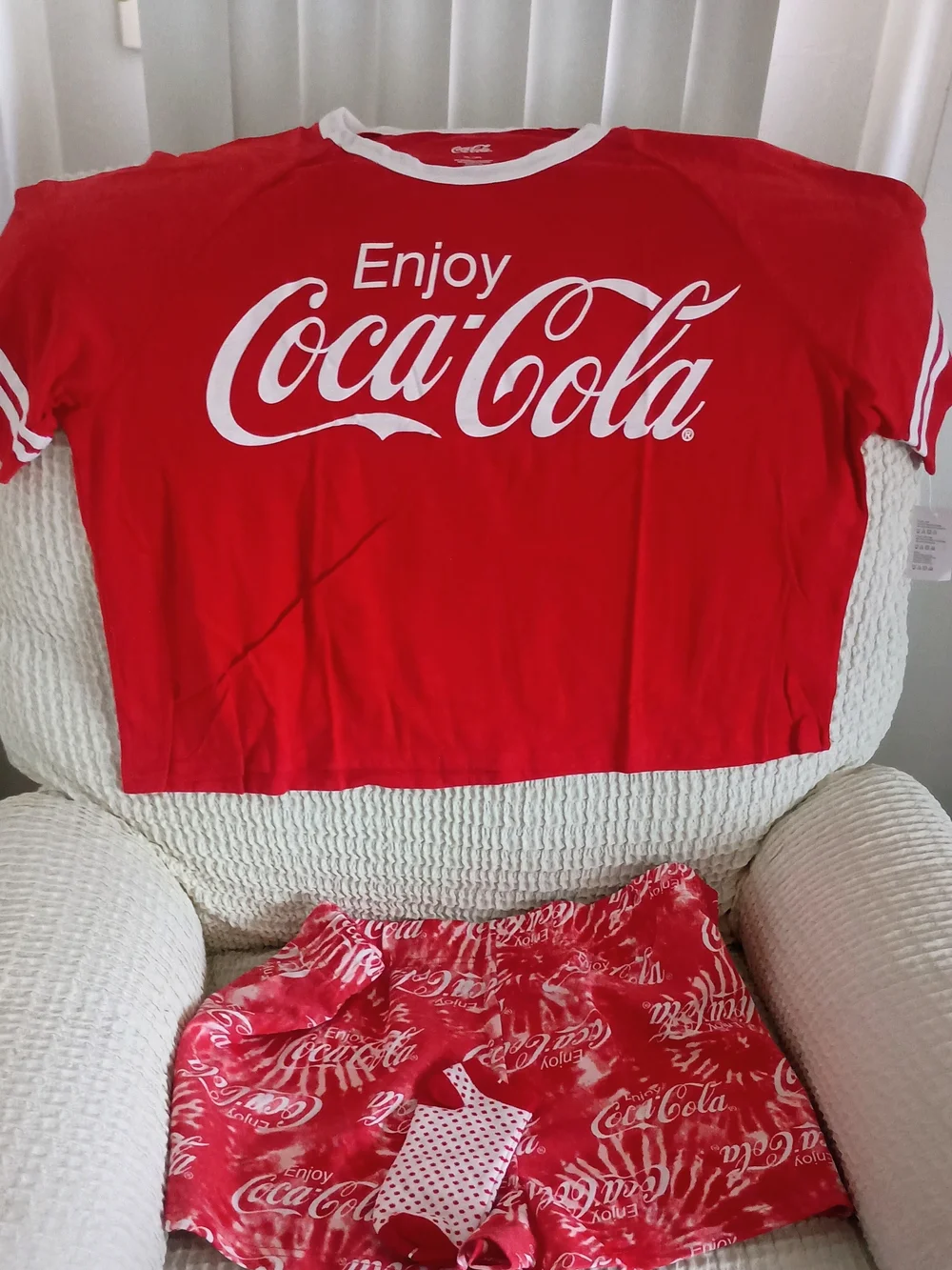 Coca Cola Red and White Women’s Three-Piece Pajama Set